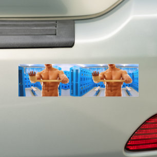 SlipperyJoe's muskelman, skjortlös 6-pack gymnasti Bildekal