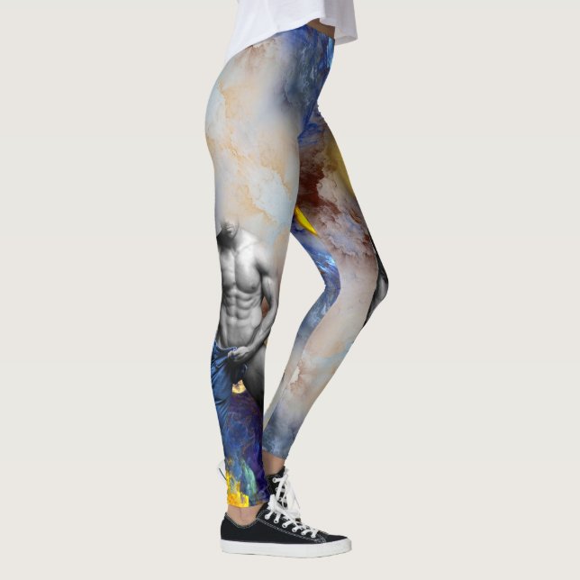 SlipperyJoe's muskulära kroppsfysik steamy shirtle Leggings (Höger)