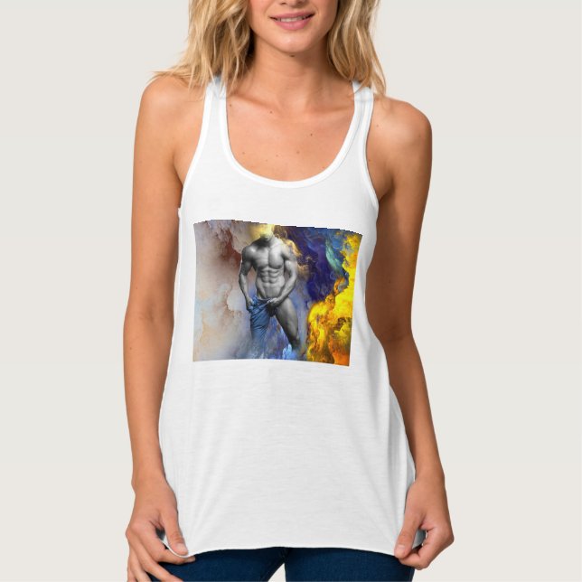 SlipperyJoe's muskulära kroppsfysik steamy shirtle Linne Med Racerback (Framsida)