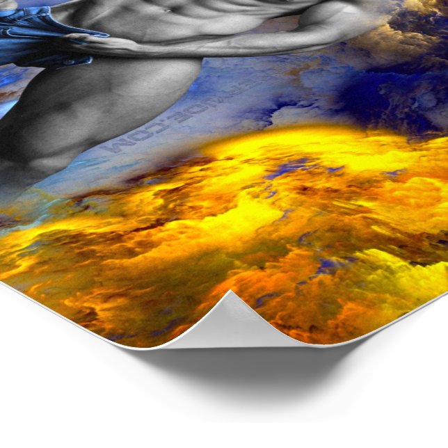 SlipperyJoe's muskulära kroppsfysik steamy shirtle Poster (Hörn)