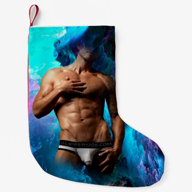 SlipperyJoe's muskulösa herrunderkläder byxbulge k Liten Julstrumpa (Framsidan)