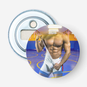 SlipperyJoes muskulösa mansbulle sexpack gym träni Flasköppnare