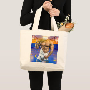 SlipperyJoes muskulösa mansbulle sexpack gym träni Jumbo Tygkasse