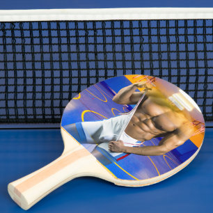 SlipperyJoes muskulösa mansbulle sexpack gym träni Pingisracket