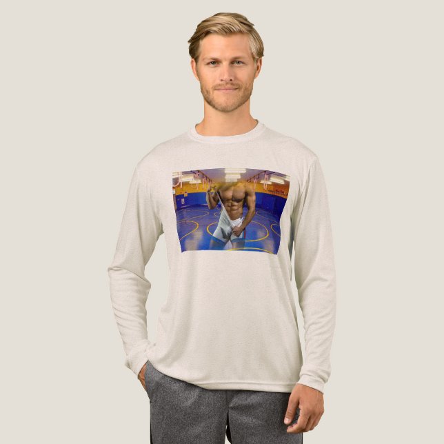 SlipperyJoes muskulösa mansbulle sexpack gym träni T Shirt (Hel framsida)
