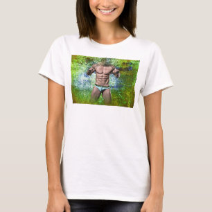 SlipperyJoe's mycket muskulösa vuxna man utan skjo T Shirt