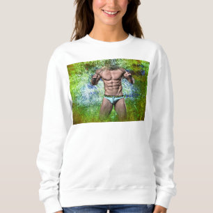 SlipperyJoes mycket muskulösa vuxna man utan skjor T Shirt