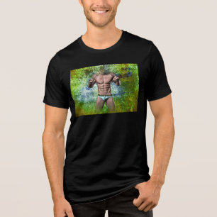 SlipperyJoes mycket muskulösa vuxna man utan skjor T Shirt