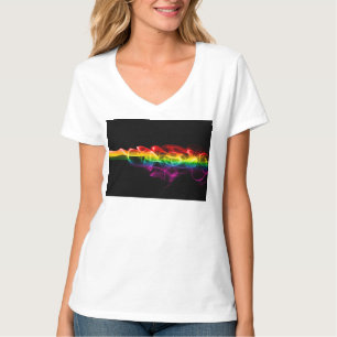 SlipperyJoes plym av regnbågsenergiånga fångad T Shirt