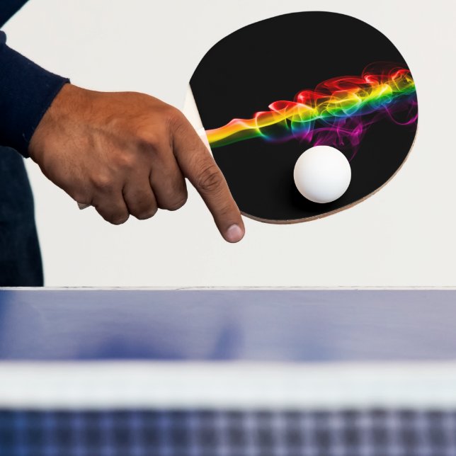 SlipperyJoes plym av regnbågsenergiångor fångades Pingisracket (Insitu)