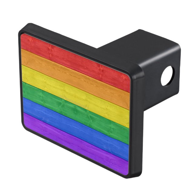 SlipperyJoes pride flagga vågrät regnbåge Dragkroksskydd (Topp Höger)