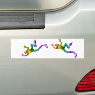 SlipperyJoe's Pride Frog animal crawling rainbow Bildekal