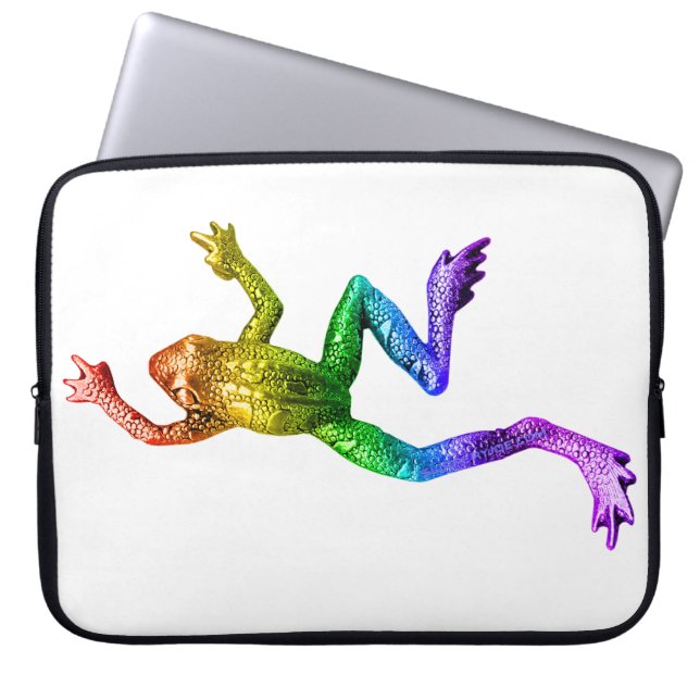 SlipperyJoe's Pride Groda djur kryper regnbåge  Laptop Fodral (Framsidan)