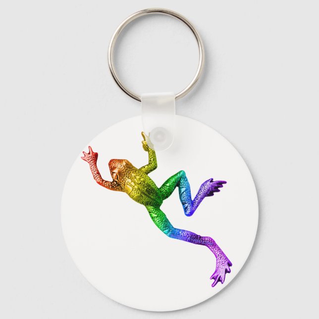 SlipperyJoes Pride Groda djur kryper regnbåge  Nyckelring (Framsida)