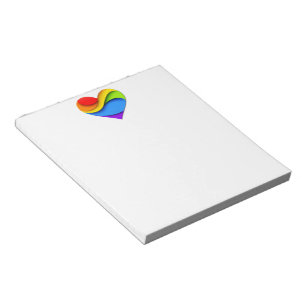 SlipperyJoe's Pride Heart Kurvor hjärtform 3 Anteckningsblock