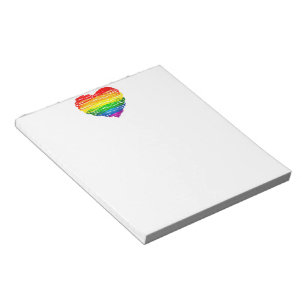 SlipperyJoe's Pride Heart Scribbles hjärtform Anteckningsblock