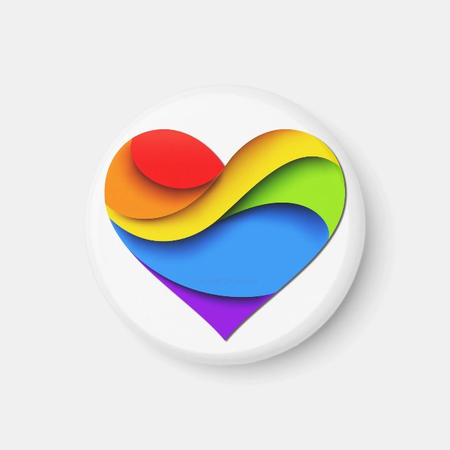 SlipperyJoe's pride hjärta kurvor form 3-D tredime Magnet (Framsidan)