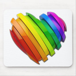 SlipperyJoe's Pride Hjärtsegment formade glansig s Musmatta