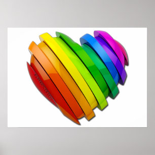 SlipperyJoe's Pride Hjärtsegment formade glansig s Poster