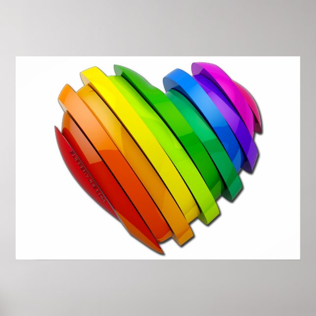 SlipperyJoe's Pride Hjärtsegment formade glansig s Poster (Framsidan)