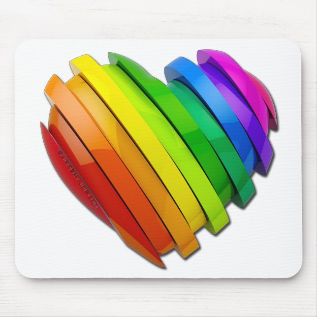 SlipperyJoes Pride hjärtskivor formade glansig shi Musmatta (Framsidan)