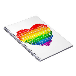 SlipperyJoe's Pride Hjärtteckningar hjärtform Anteckningsbok