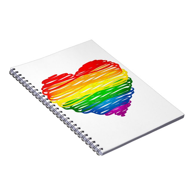 SlipperyJoe's Pride Hjärtteckningar hjärtform  Anteckningsbok (Högra Sidan)