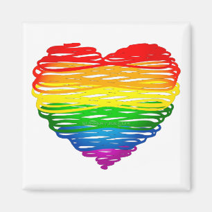 SlipperyJoe's Pride Hjärtteckningar hjärtform Magnet