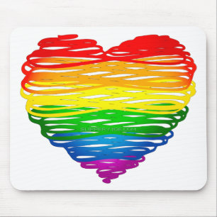 SlipperyJoe's Pride Hjärtteckningar hjärtform Musmatta