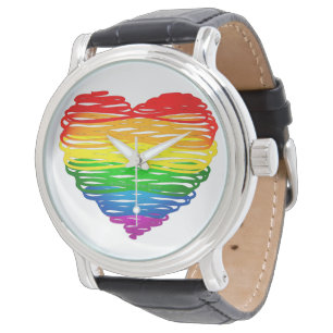 SlipperyJoes pride klumpig hjärtform teckning Armbandsur