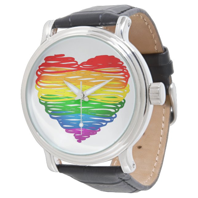 SlipperyJoes pride klumpig hjärtform teckning Armbandsur (Vinklad)