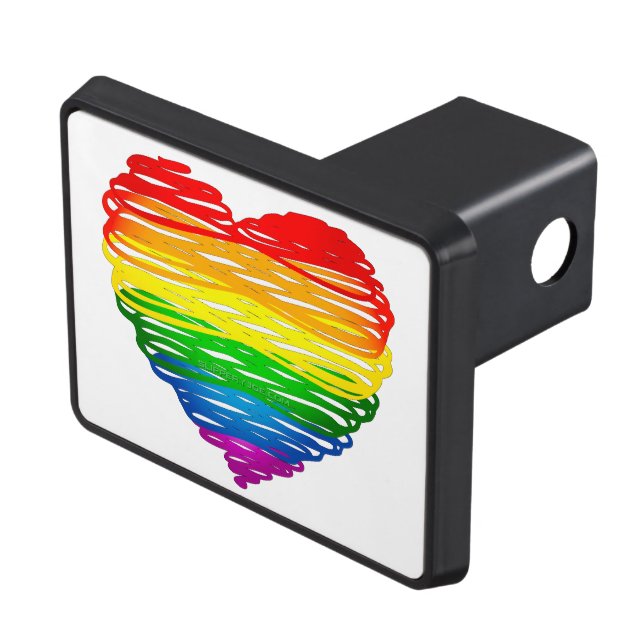 SlipperyJoes pride klumpig hjärtform teckning Dragkroksskydd (Topp Höger)