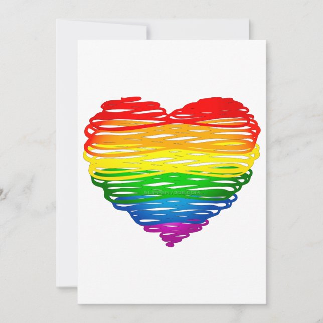 SlipperyJoes pride klumpig hjärtform teckning Julkort (Framsida)