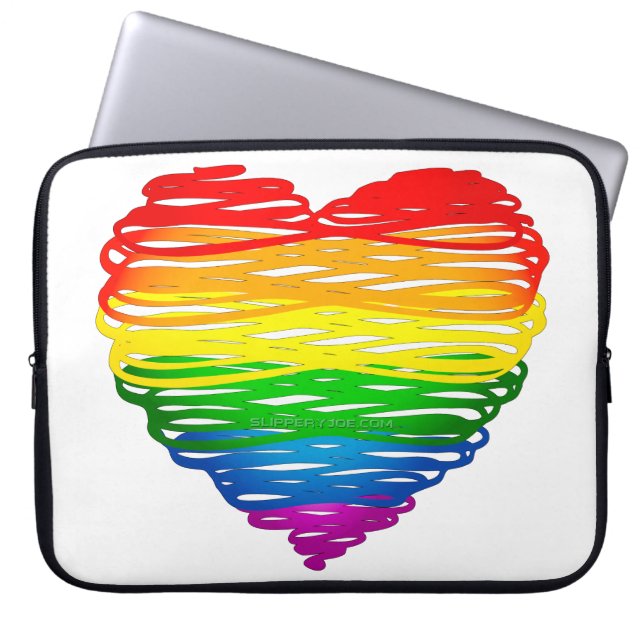 SlipperyJoes pride klumpig hjärtform teckning Laptop Fodral (Framsidan)