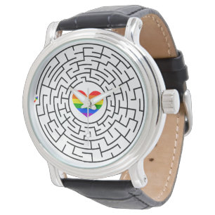 SlipperyJoe's pride maze hjärtpilspollabyri Armbandsur