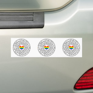SlipperyJoe's pride maze hjärtpilspollabyri Bildekal