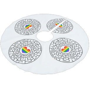 SlipperyJoe's pride maze hjärtpilspollabyri Julgransmatta Borstad Polyester