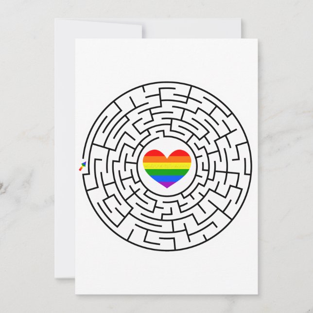 SlipperyJoe's pride maze hjärtpilspollabyri Julkort (Framsida)