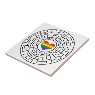 SlipperyJoe's pride maze hjärtpilspollabyri Kakelplatta