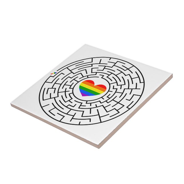SlipperyJoe's pride maze hjärtpilspollabyri Kakelplatta (Sidan)