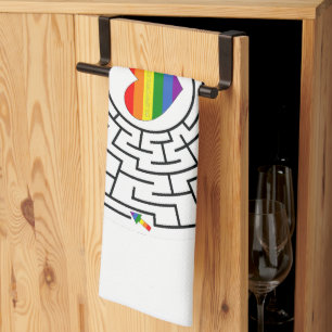 SlipperyJoe's pride maze hjärtpilspollabyri Kökshandduk