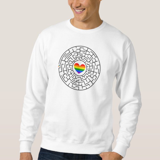 SlipperyJoe's pride maze hjärtpilspollabyri Lång Ärmad Tröja (Framsida)