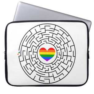SlipperyJoe's pride maze hjärtpilspollabyri Laptop Fodral