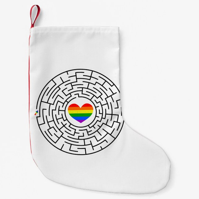 SlipperyJoe's pride maze hjärtpilspollabyri Liten Julstrumpa (Framsidan)
