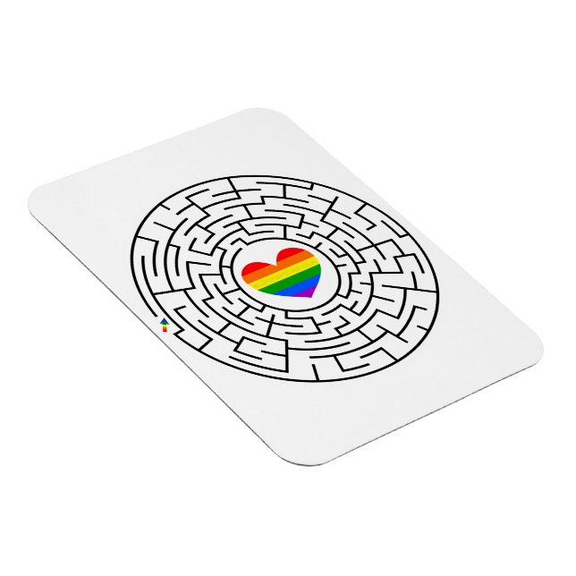 SlipperyJoe's pride maze hjärtpilspollabyri Magnet (Högersidan)