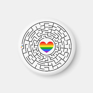 SlipperyJoe's pride maze hjärtpilspollabyri Magnet