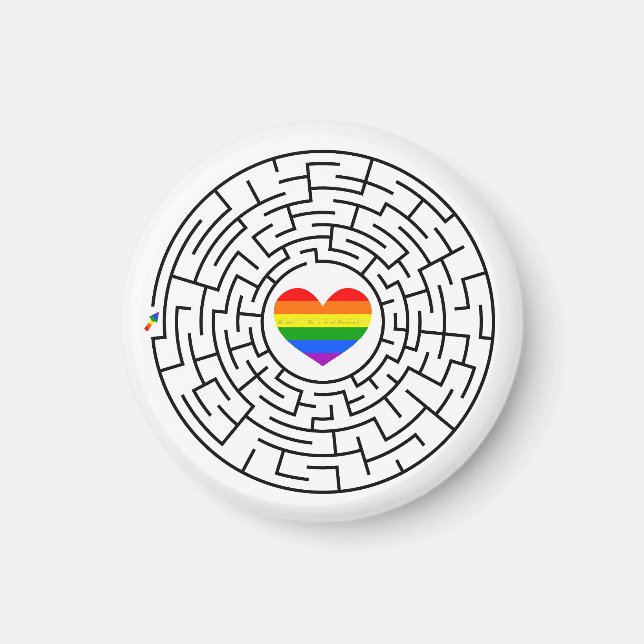 SlipperyJoe's pride maze hjärtpilspollabyri Magnet (Framsidan)