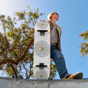 SlipperyJoe's pride maze hjärtpilspollabyri Mini Skateboard Bräda 18,5 Cm