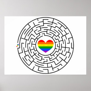 SlipperyJoe's pride maze hjärtpilspollabyri Poster