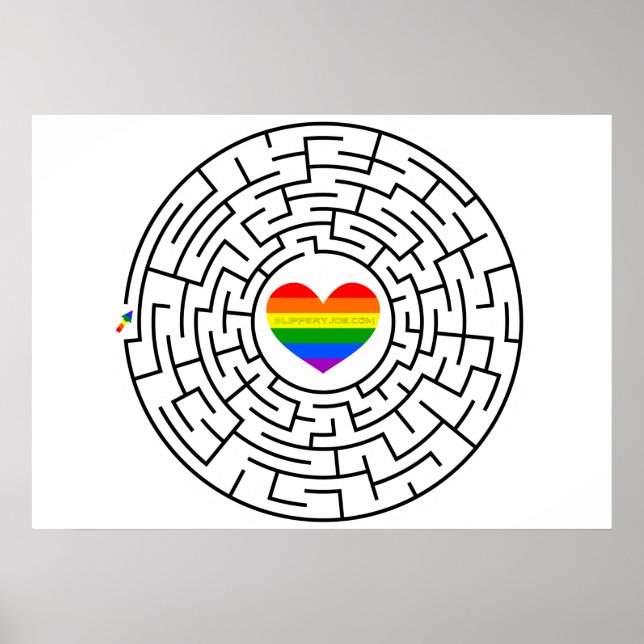 SlipperyJoe's pride maze hjärtpilspollabyri Poster (Framsidan)